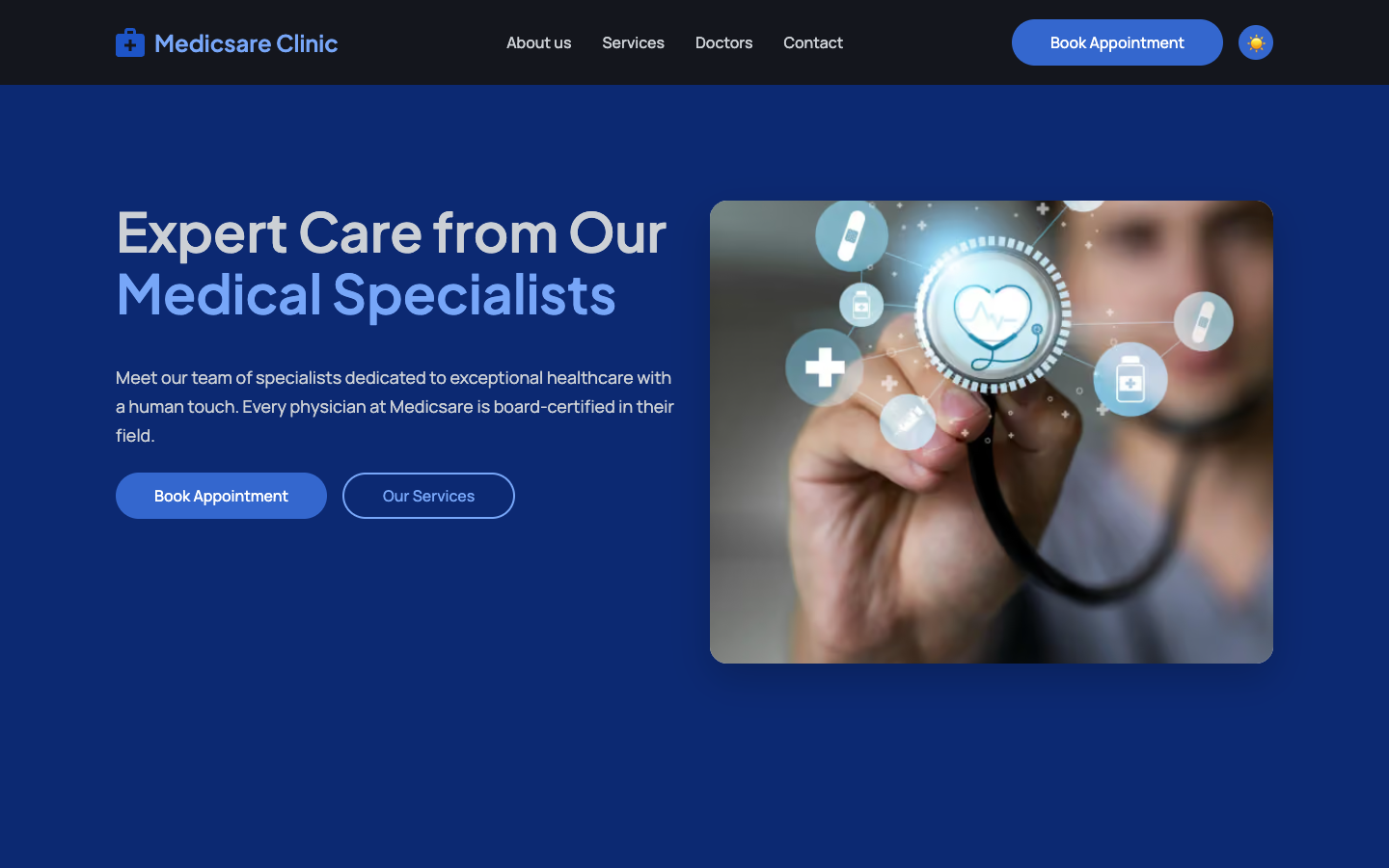 Medicsare website template preview 6