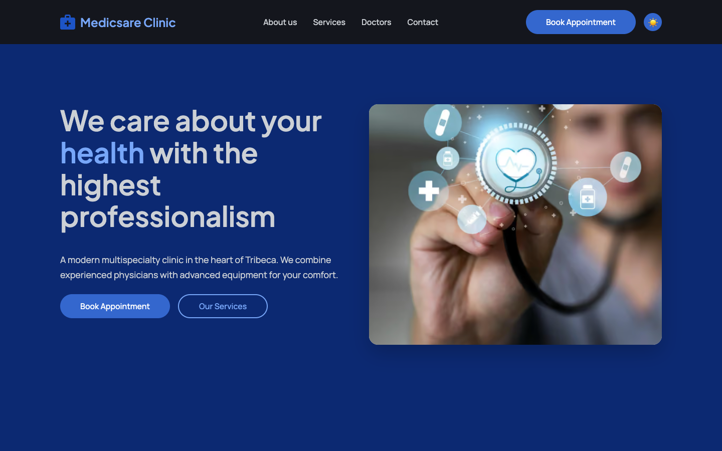 Medicsare website template preview 2