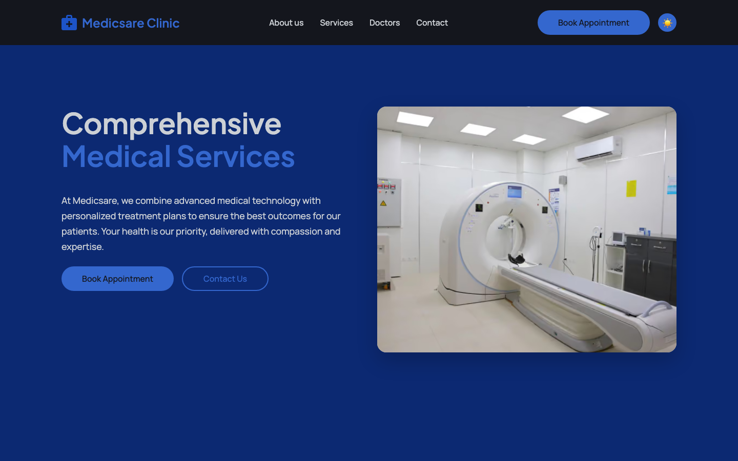 Medicsare website template — page 9