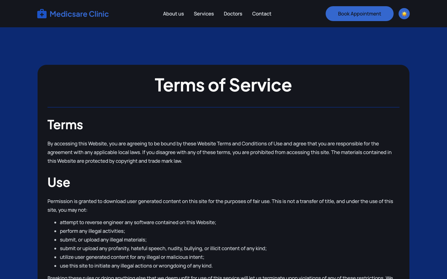 Medicsare website template — page 10
