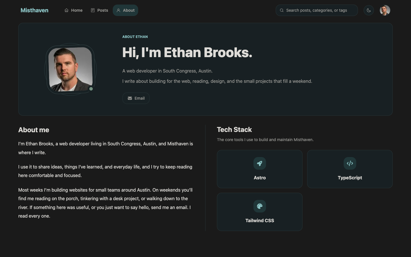 Misthaven website template preview 3