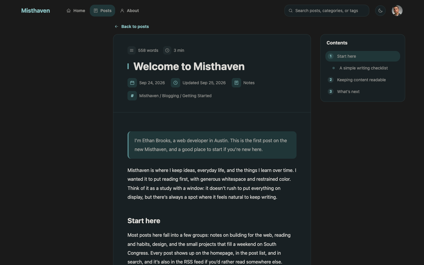 Misthaven website template preview 4