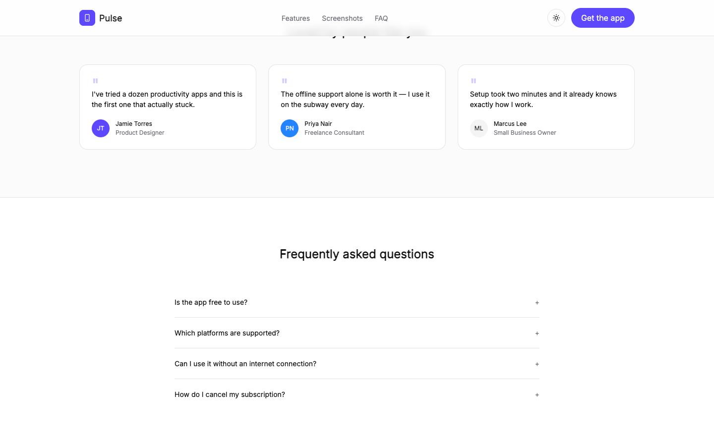 Mobile App Landing website template preview 5