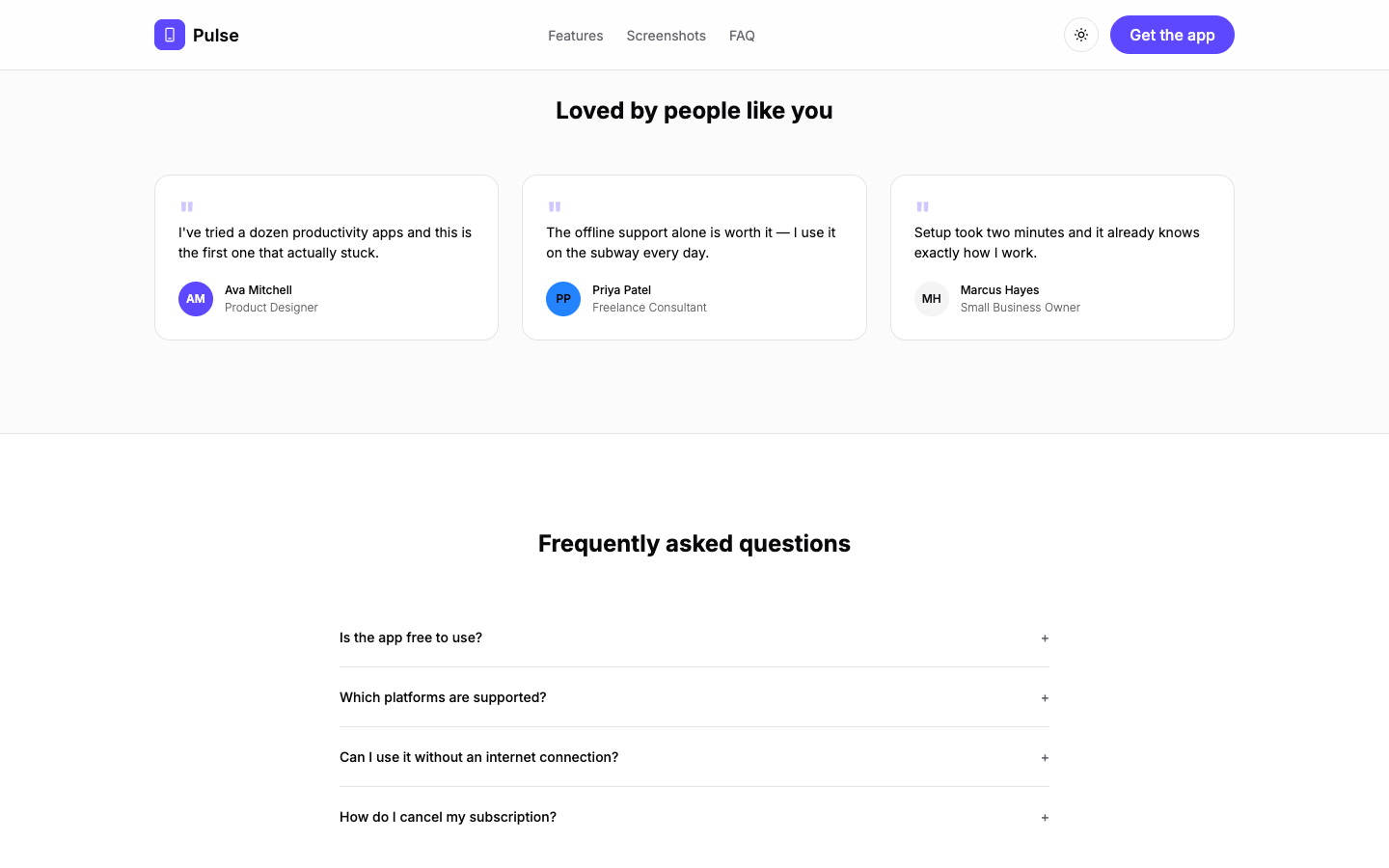 Mobile App Landing website template preview 5