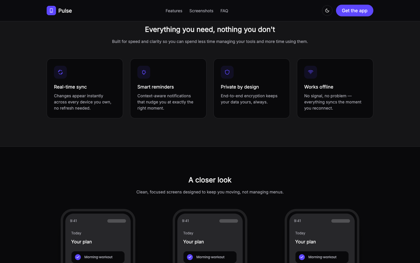 Mobile App Landing website template preview 4