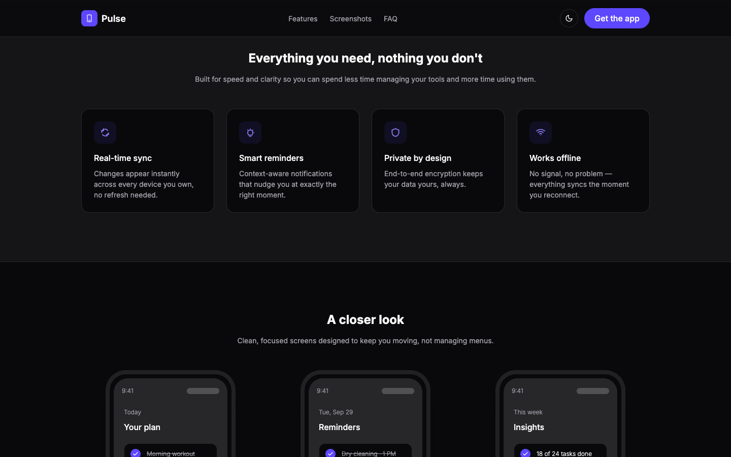 Mobile App Landing website template preview 4
