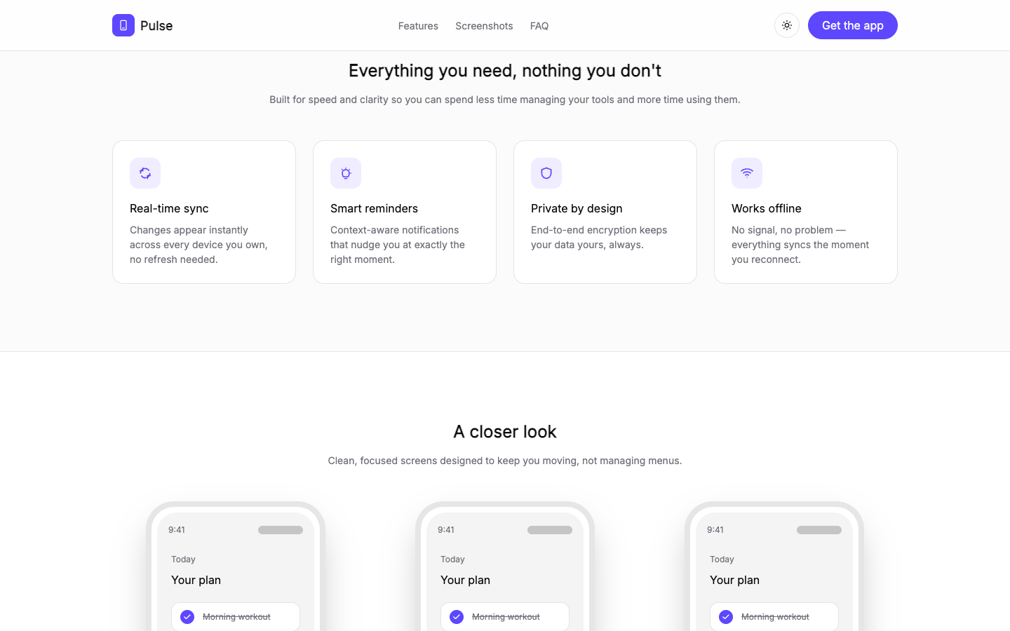 Mobile App Landing website template preview 3