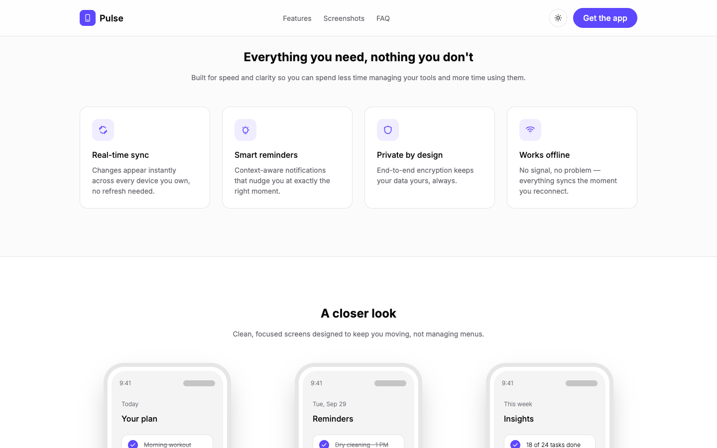 Mobile App Landing website template preview 3