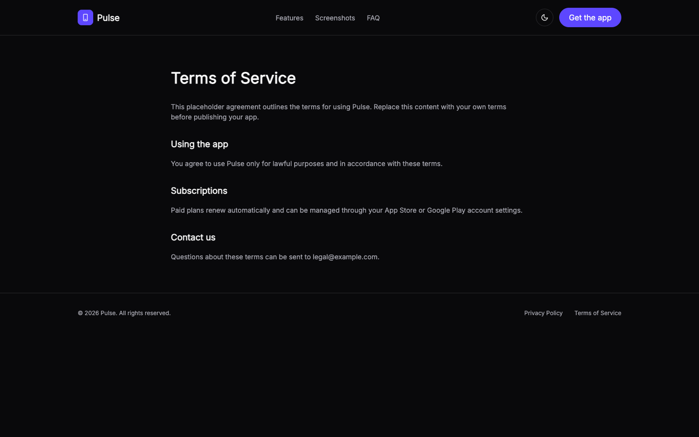 Mobile App Landing website template preview 7