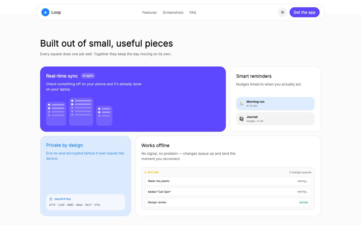 Mobile App Landing — Bento website template preview 3