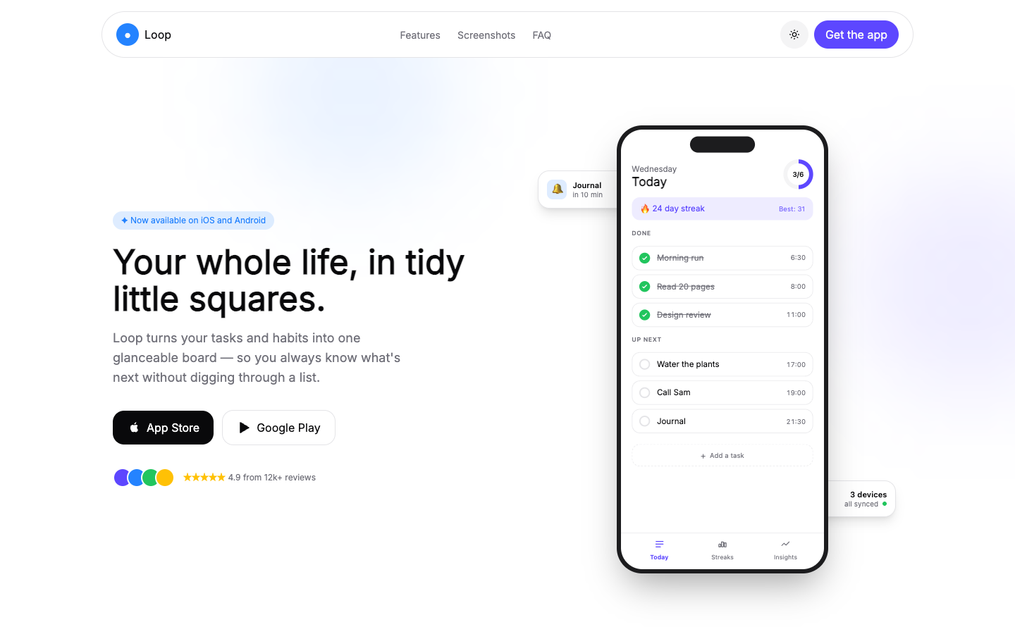 Mobile App Landing — Bento website template preview