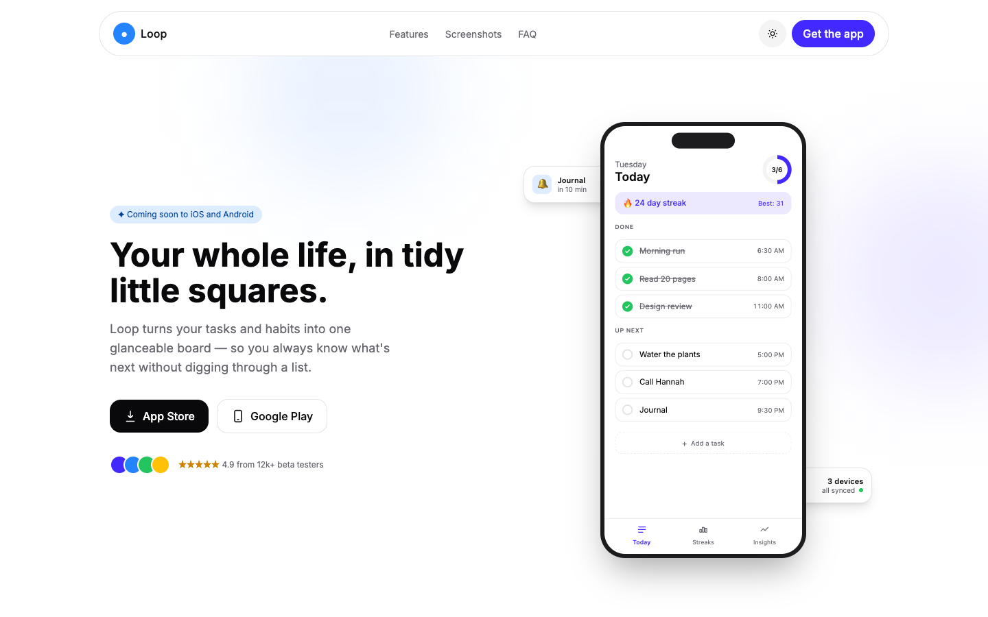 Mobile App Landing — Bento website template preview