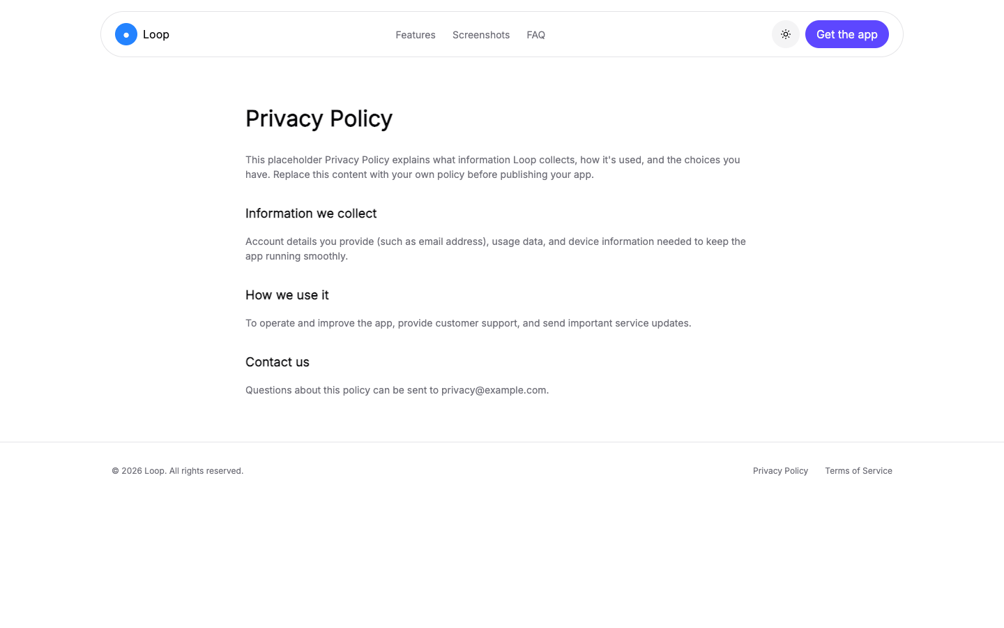 Mobile App Landing — Bento website template preview 6