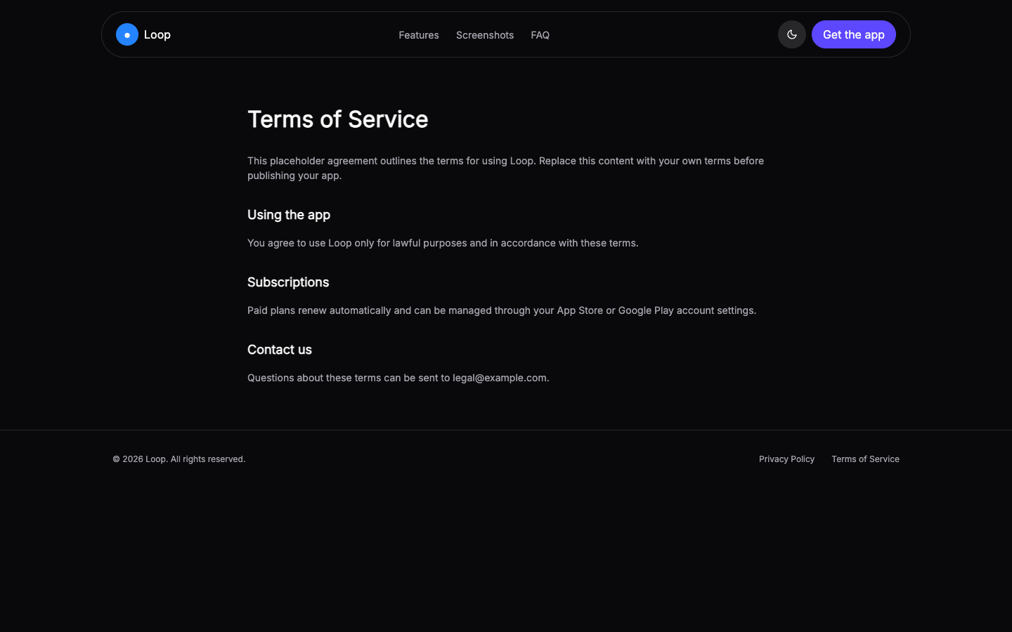 Mobile App Landing — Bento website template preview 7