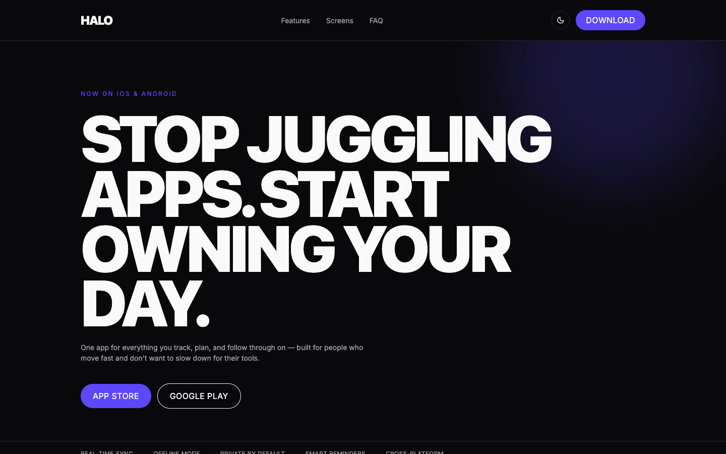 Mobile App Landing — Bold website template preview 2