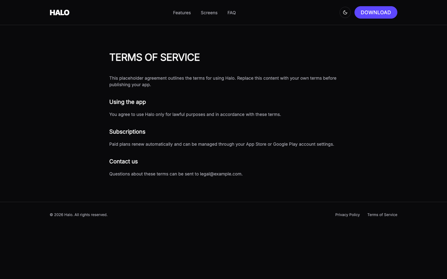 Mobile App Landing — Bold website template preview 7