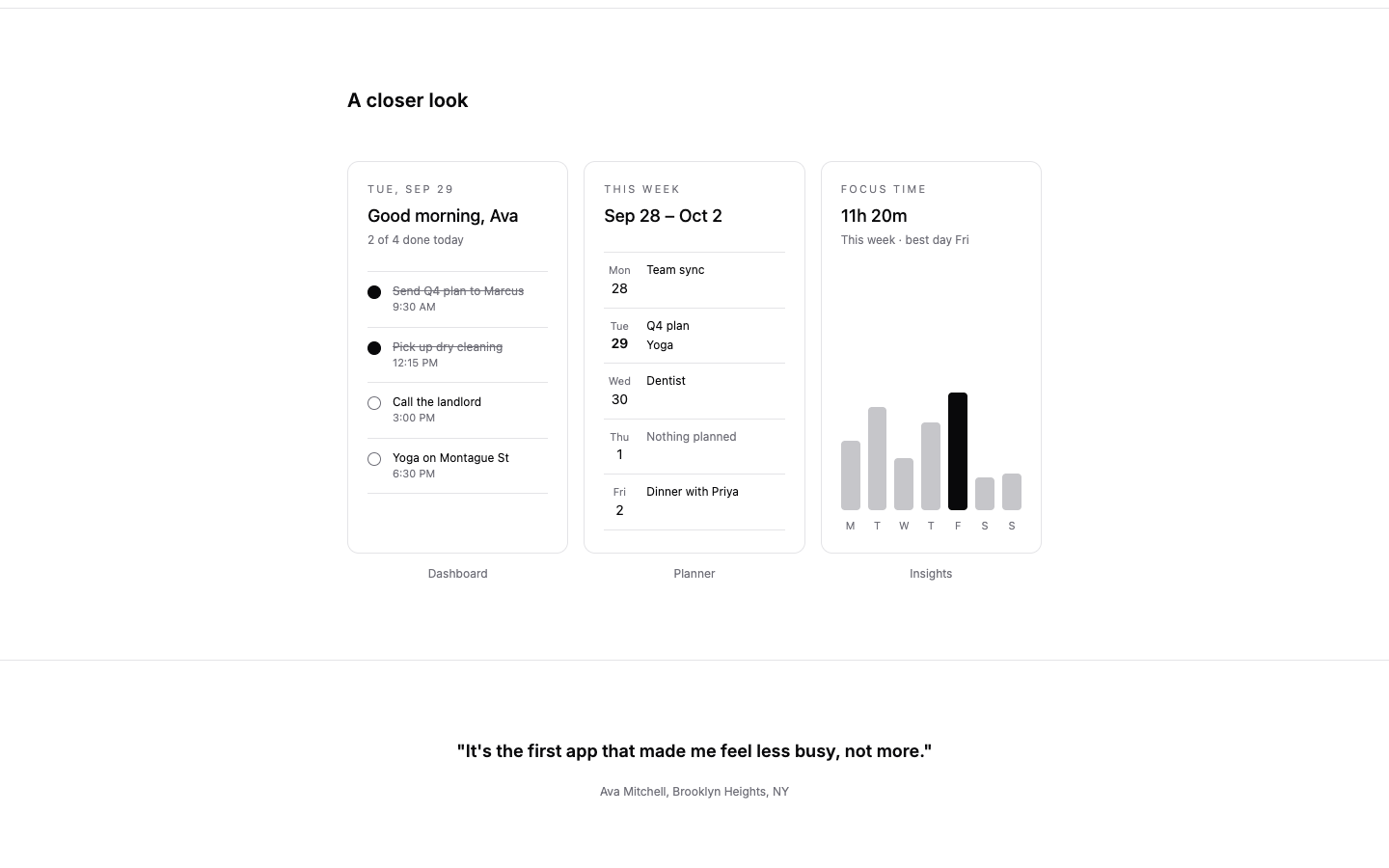 Mobile App Landing — Minimal website template preview 3