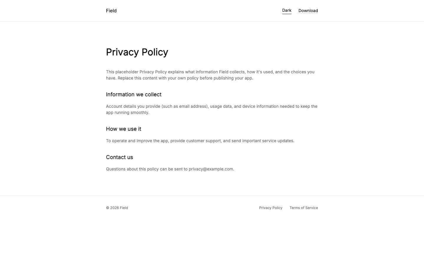 Mobile App Landing — Minimal website template preview 6