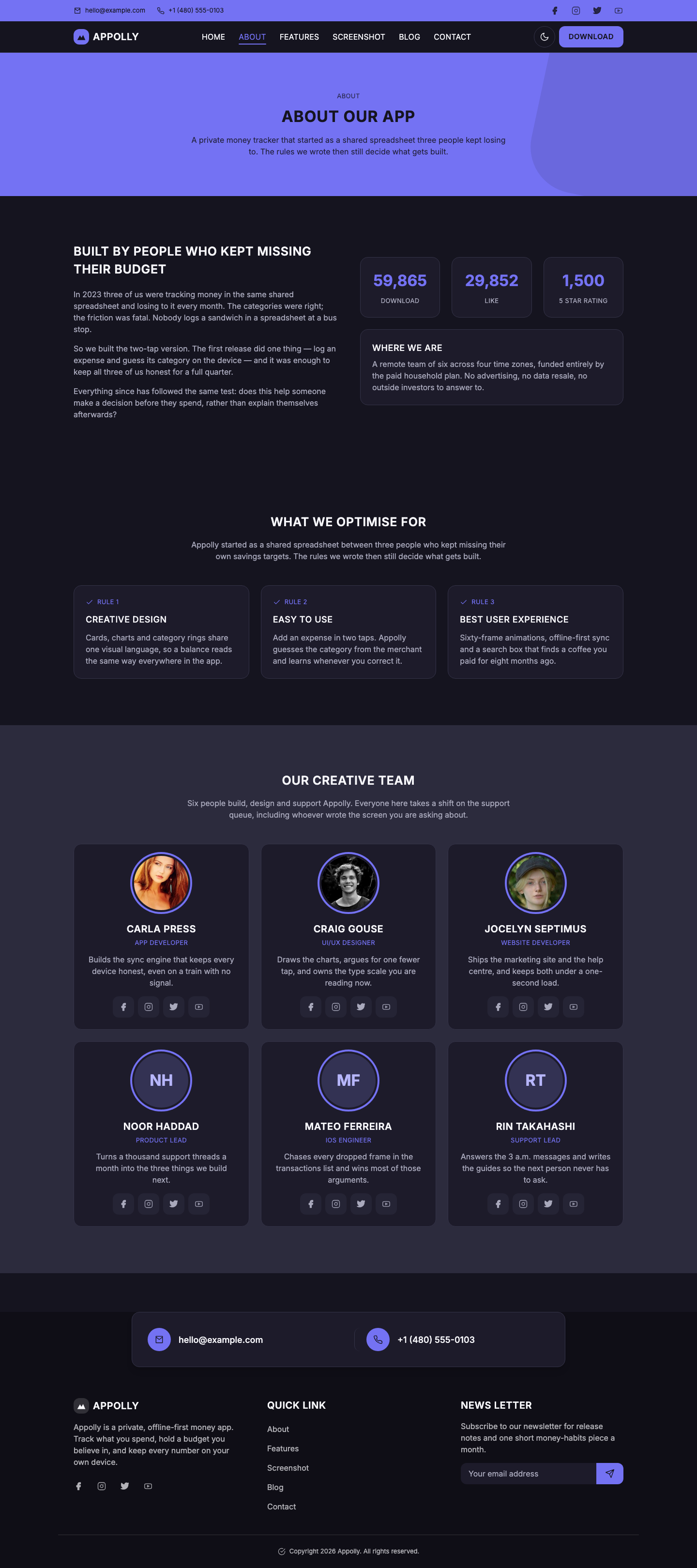 Appolly website template preview 6