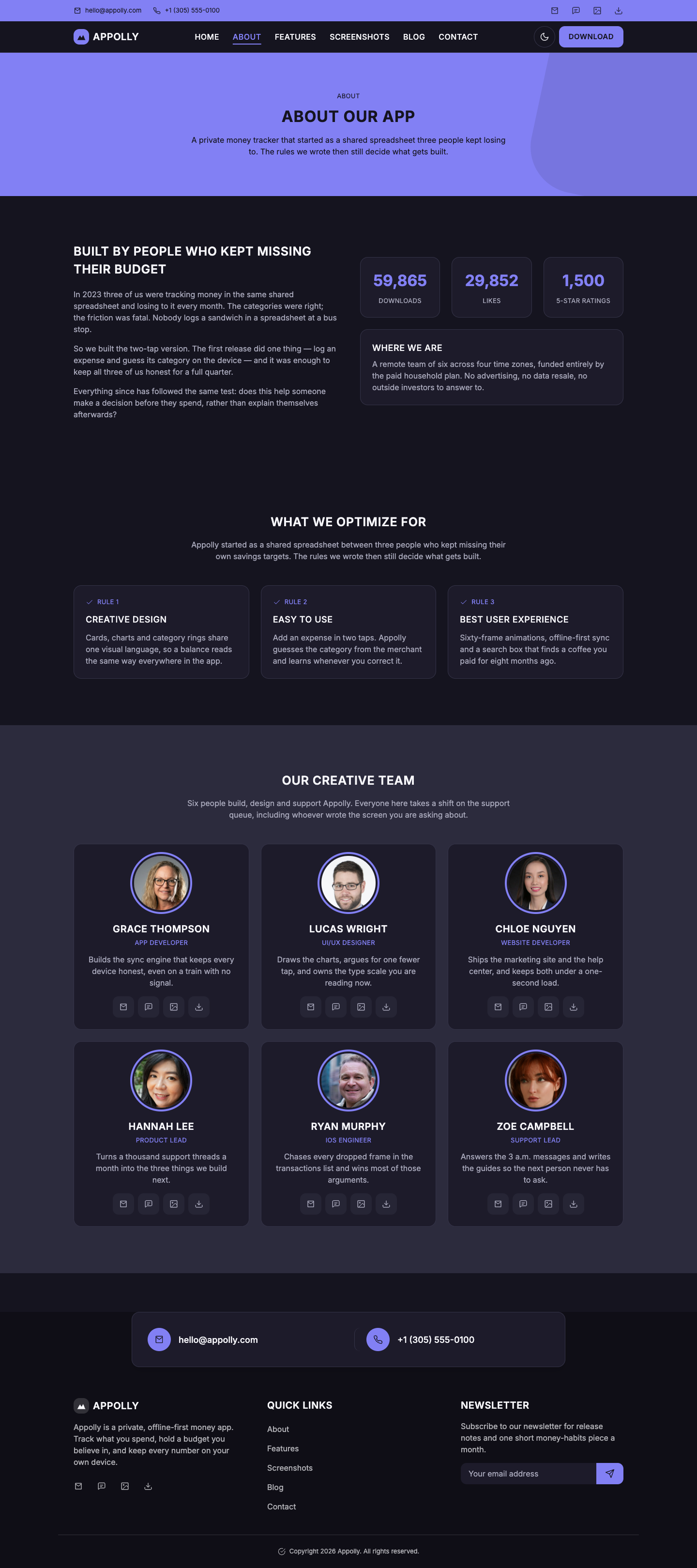 Appolly website template preview 6