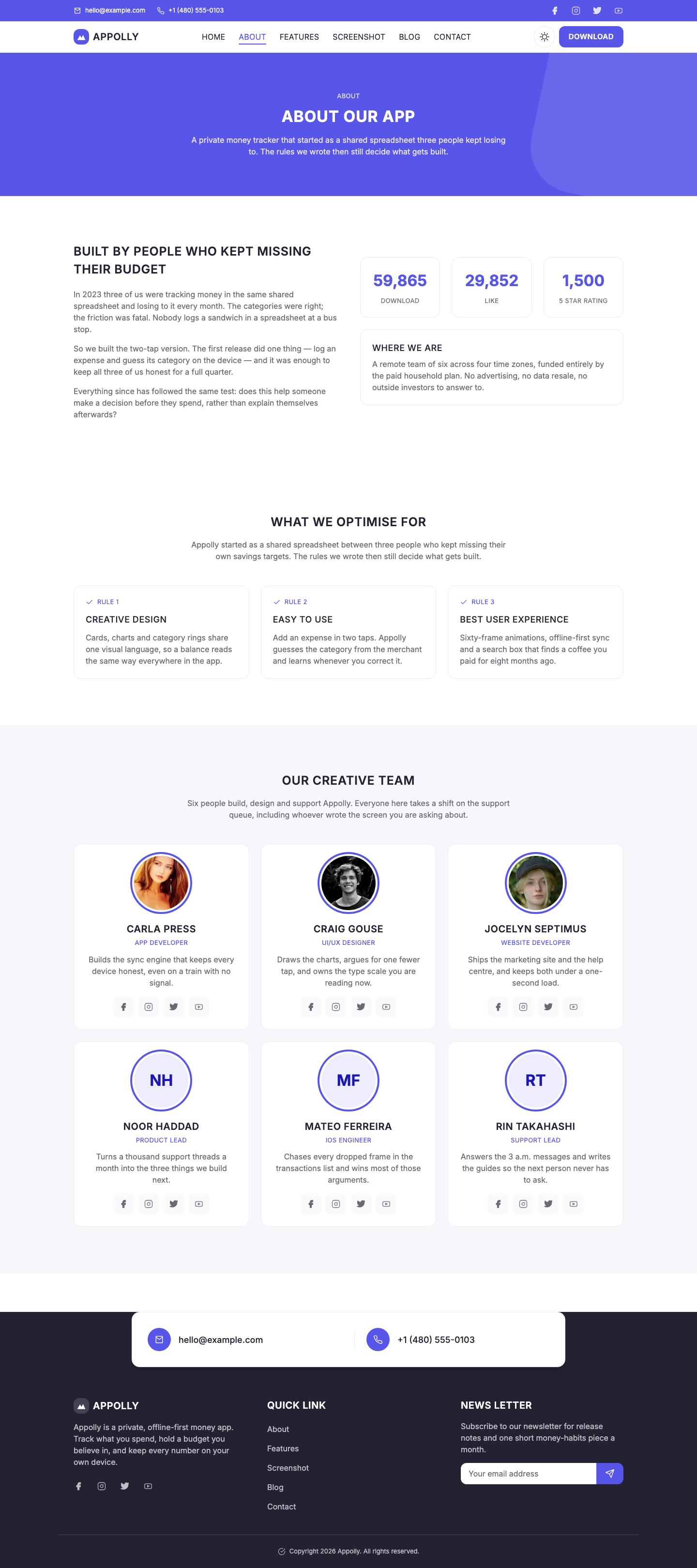 Appolly website template preview 7