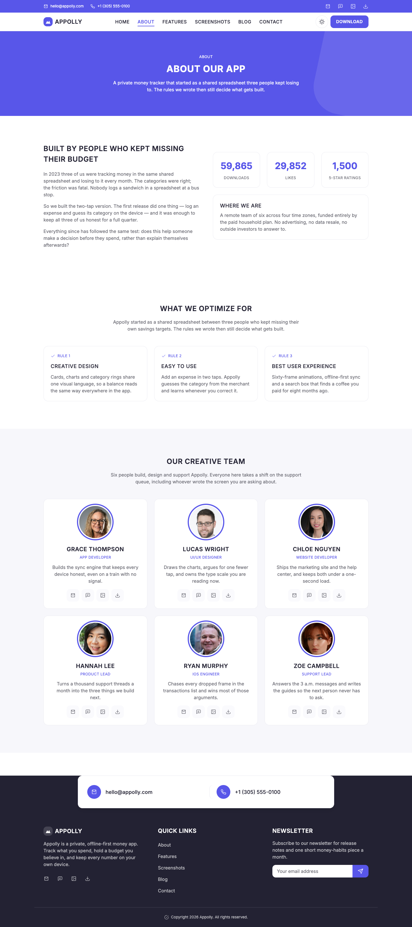 Appolly website template preview 7