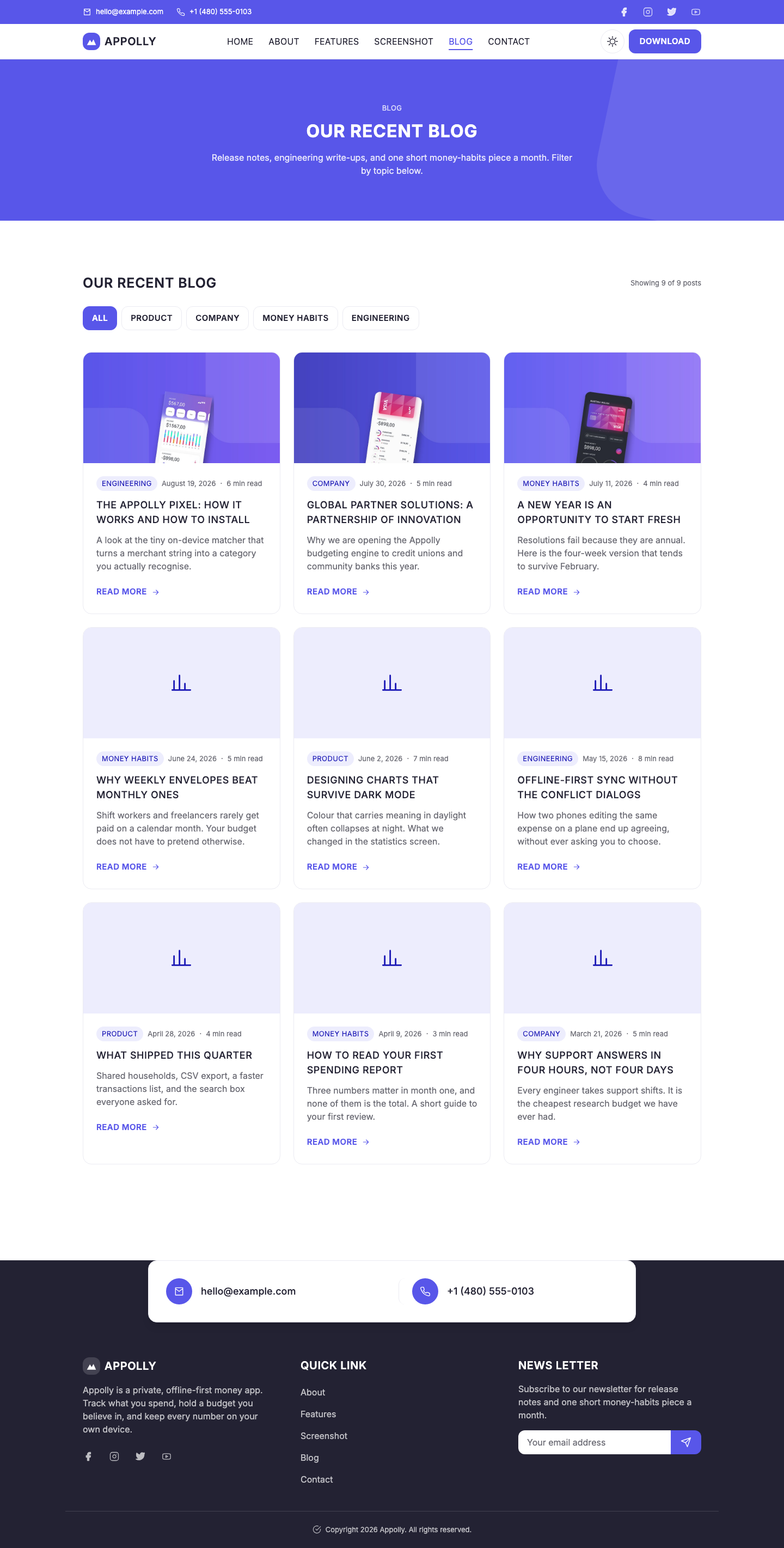 Appolly website template preview 9