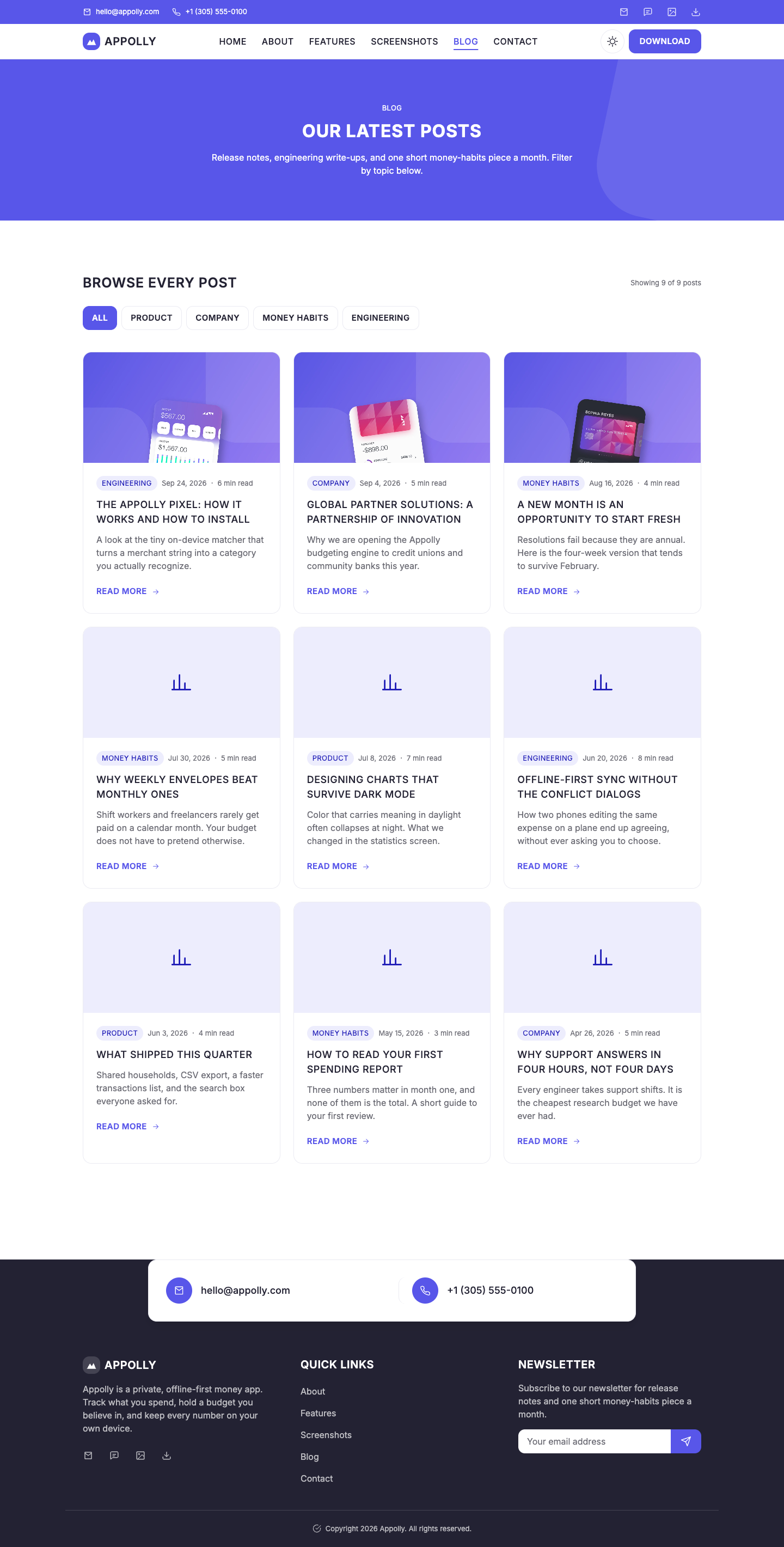 Appolly website template preview 9