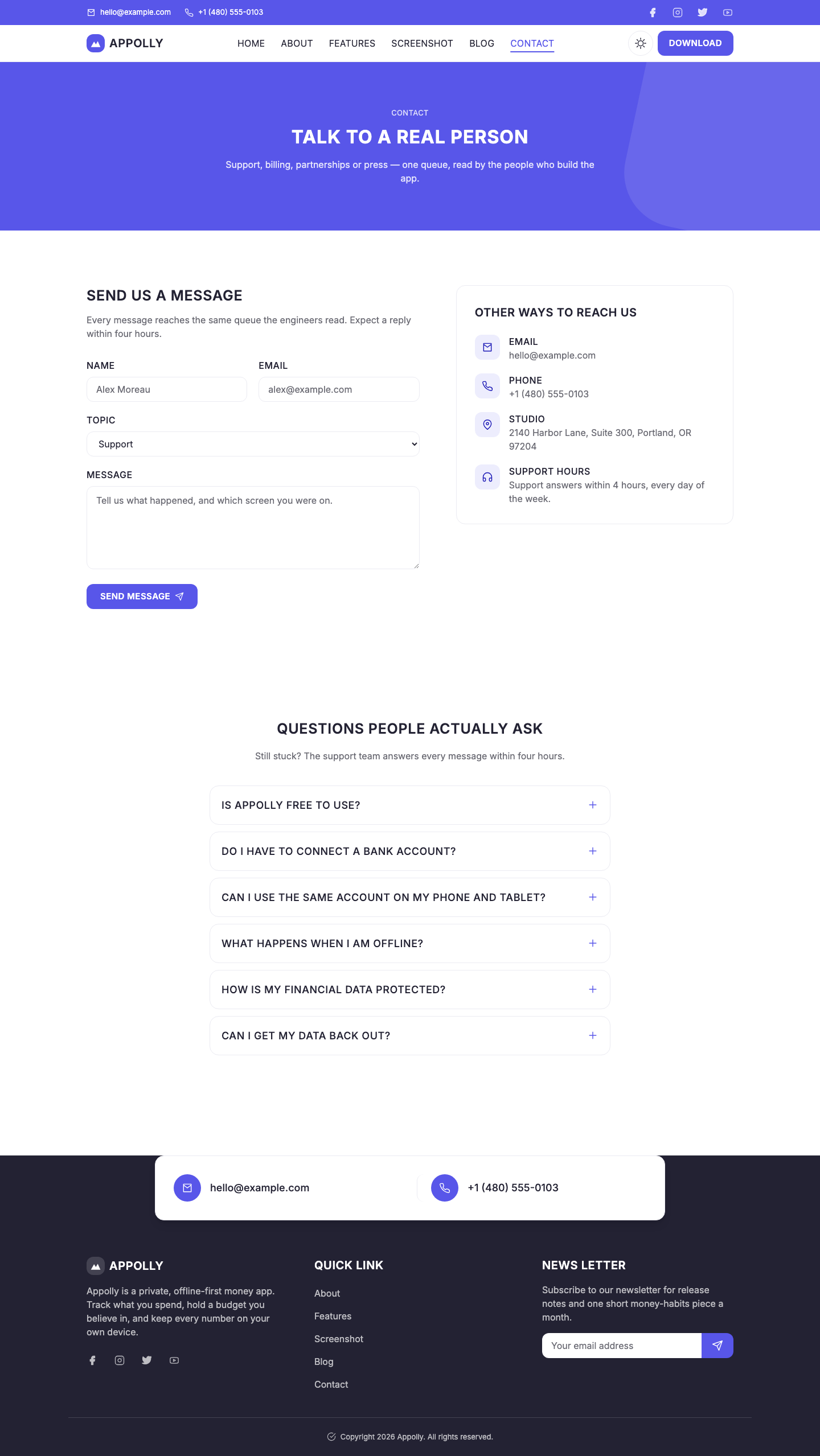 Appolly website template preview 10