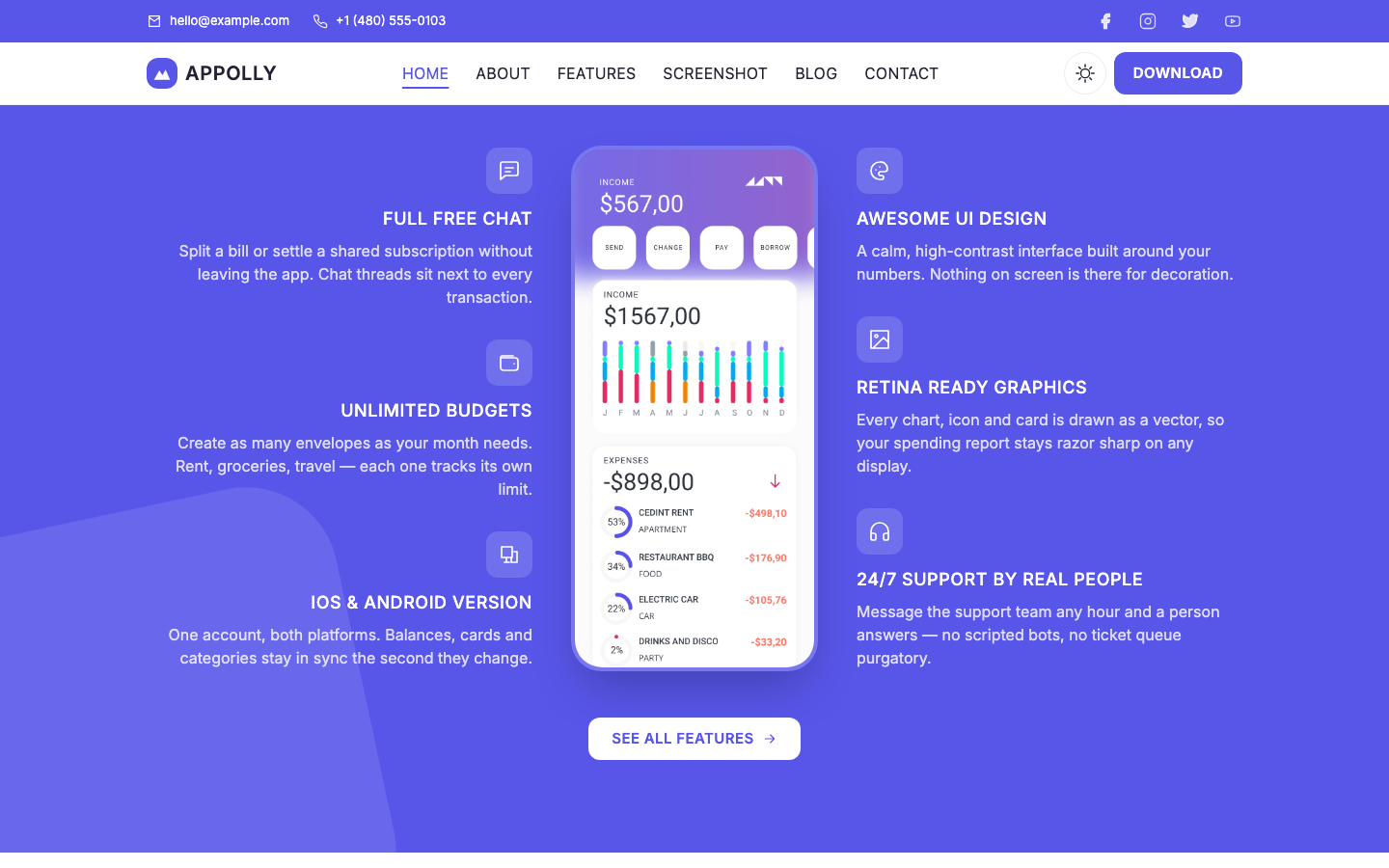 Appolly website template preview 5