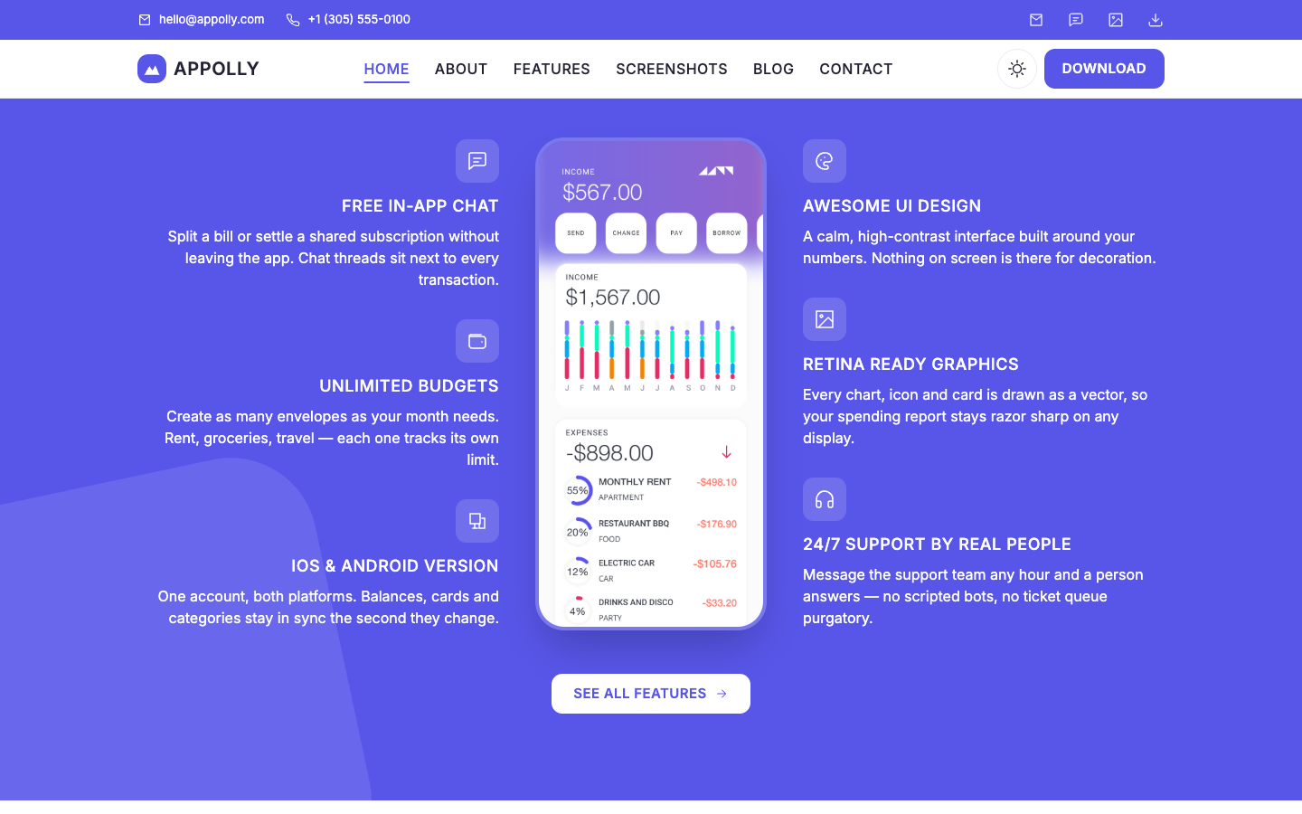Appolly website template preview 5