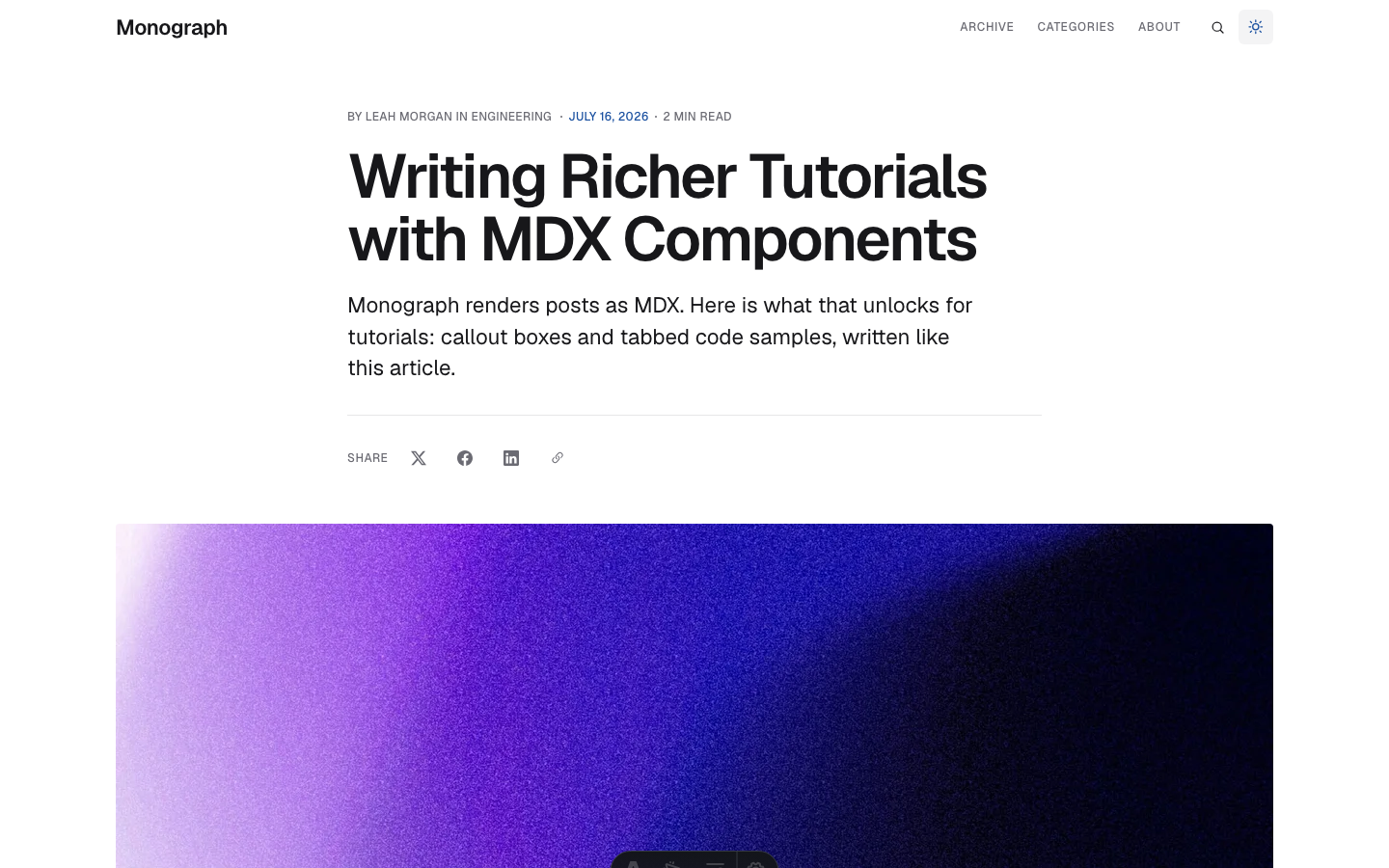 Monograph website template — page 8