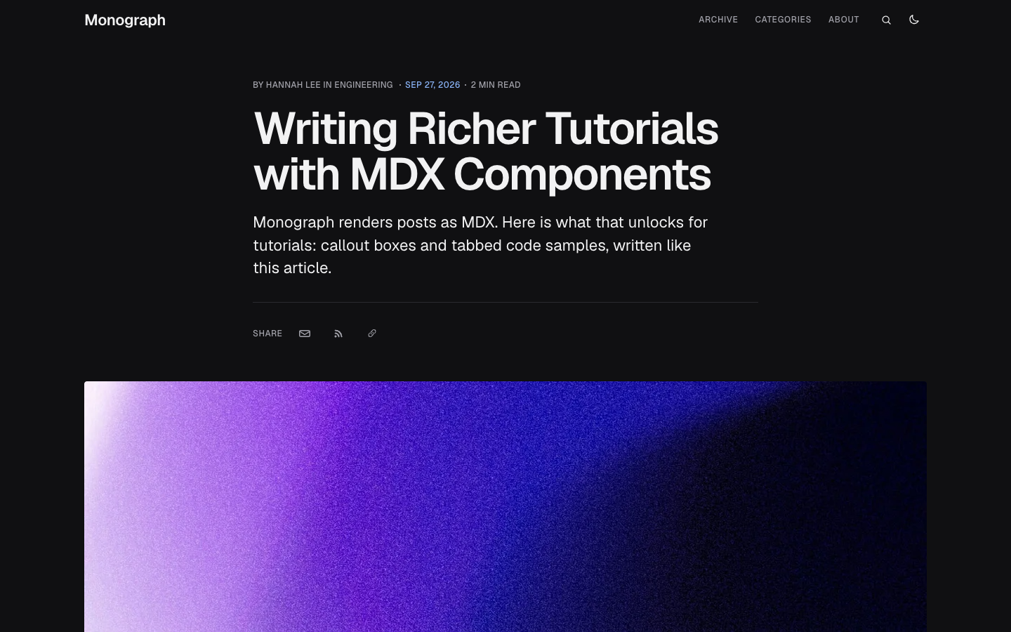 Monograph website template preview 8