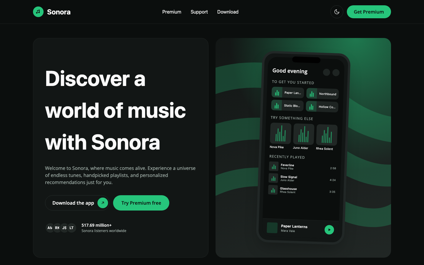 Sonora website template preview 2