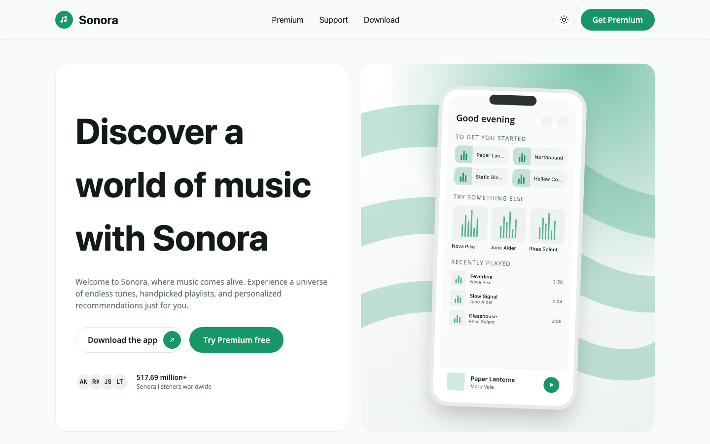 Sonora website template preview