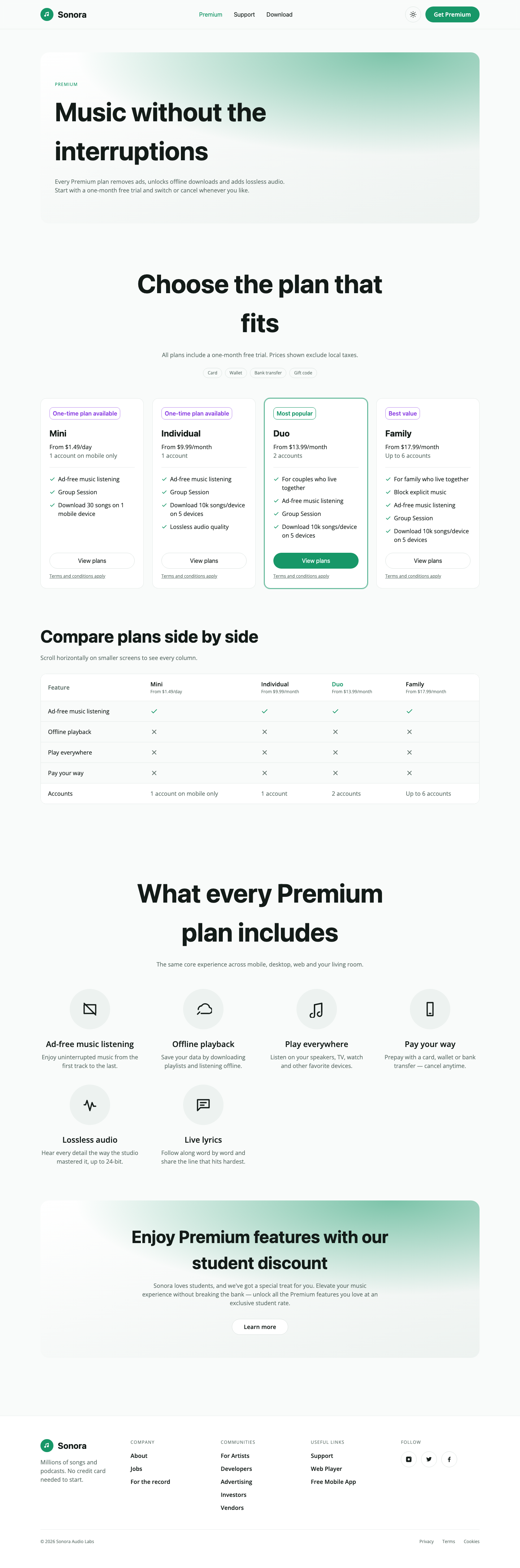 Sonora website template preview 8