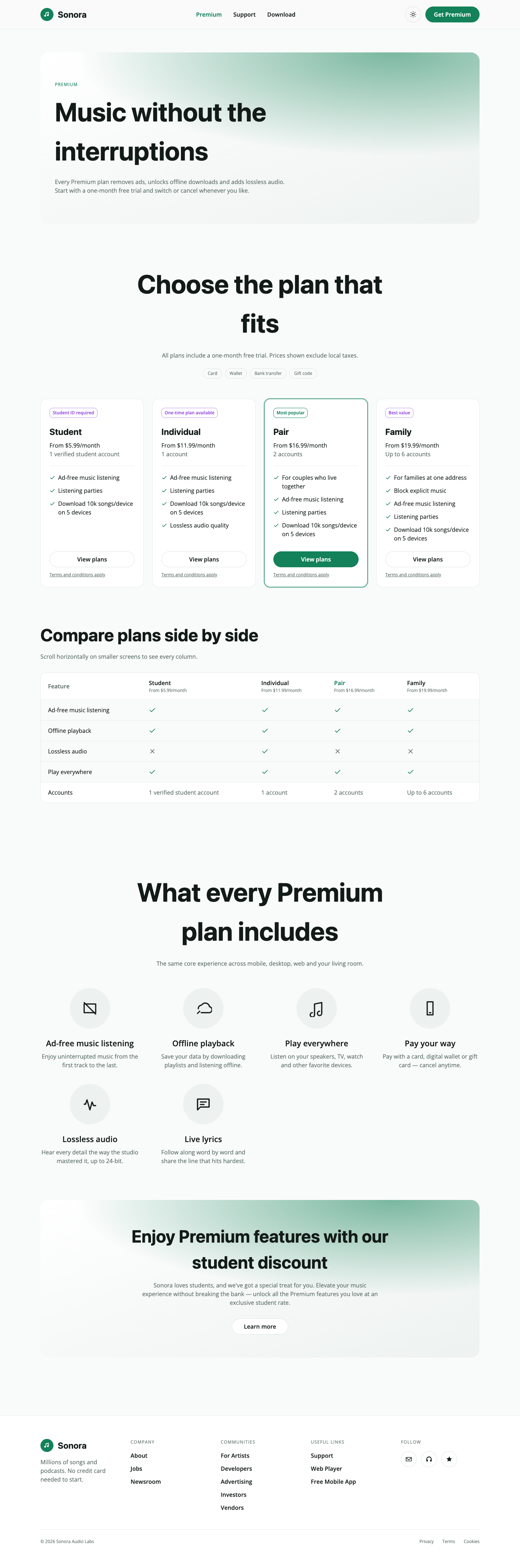 Sonora website template preview 8