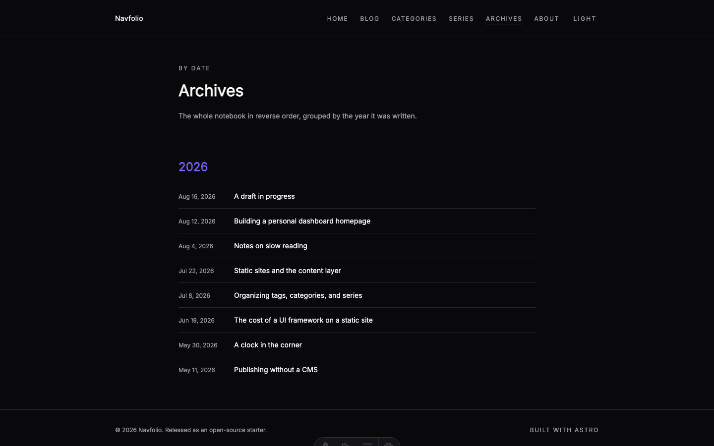 Navfolio website template — page 4