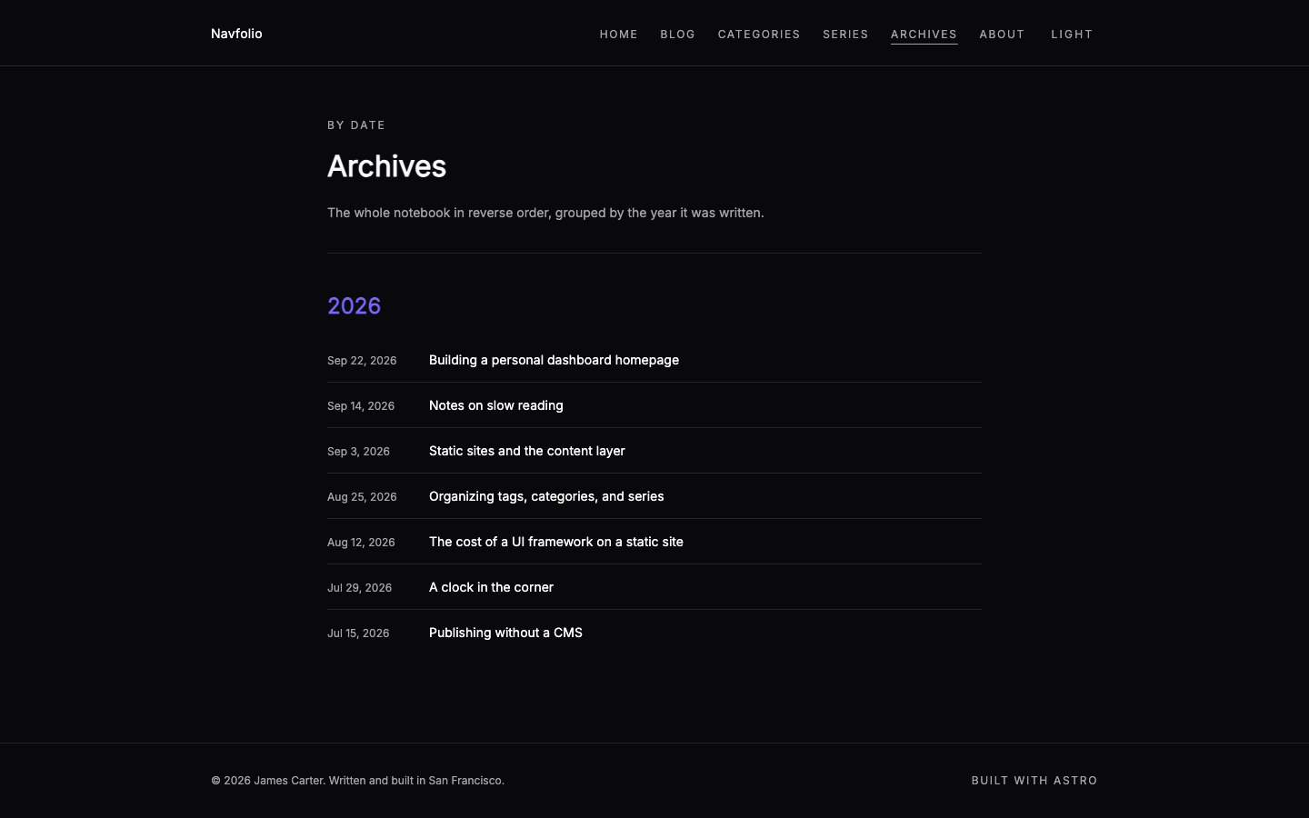 Navfolio website template preview 4