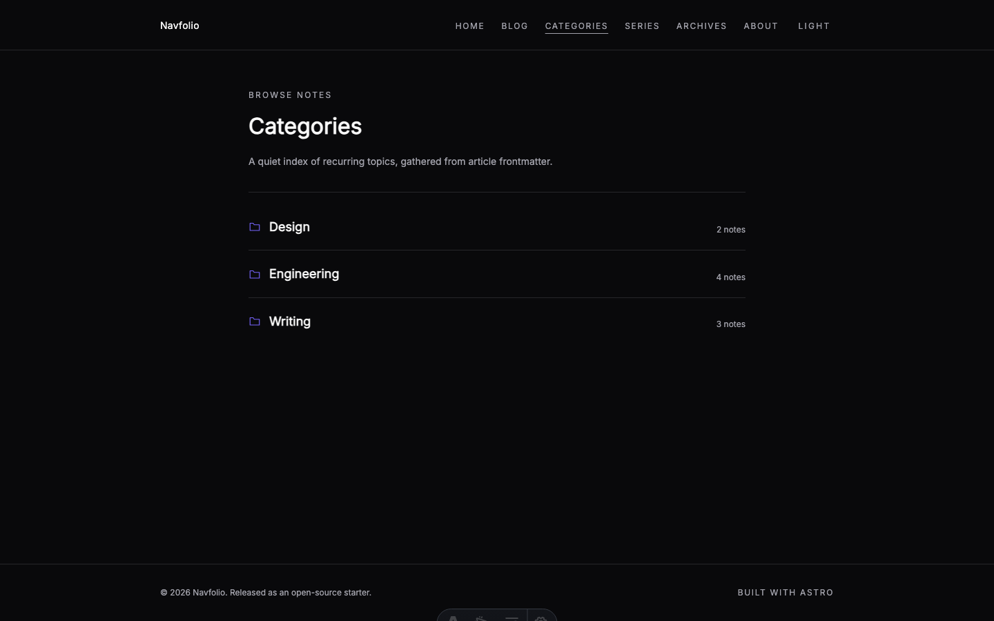 Navfolio website template — page 5