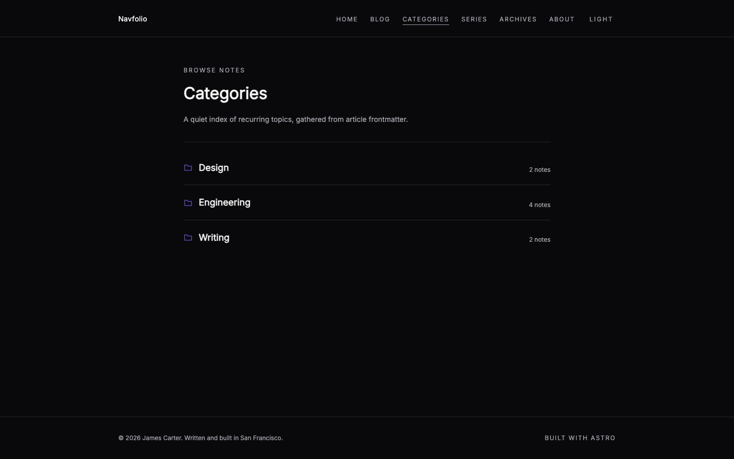 Navfolio website template preview 5