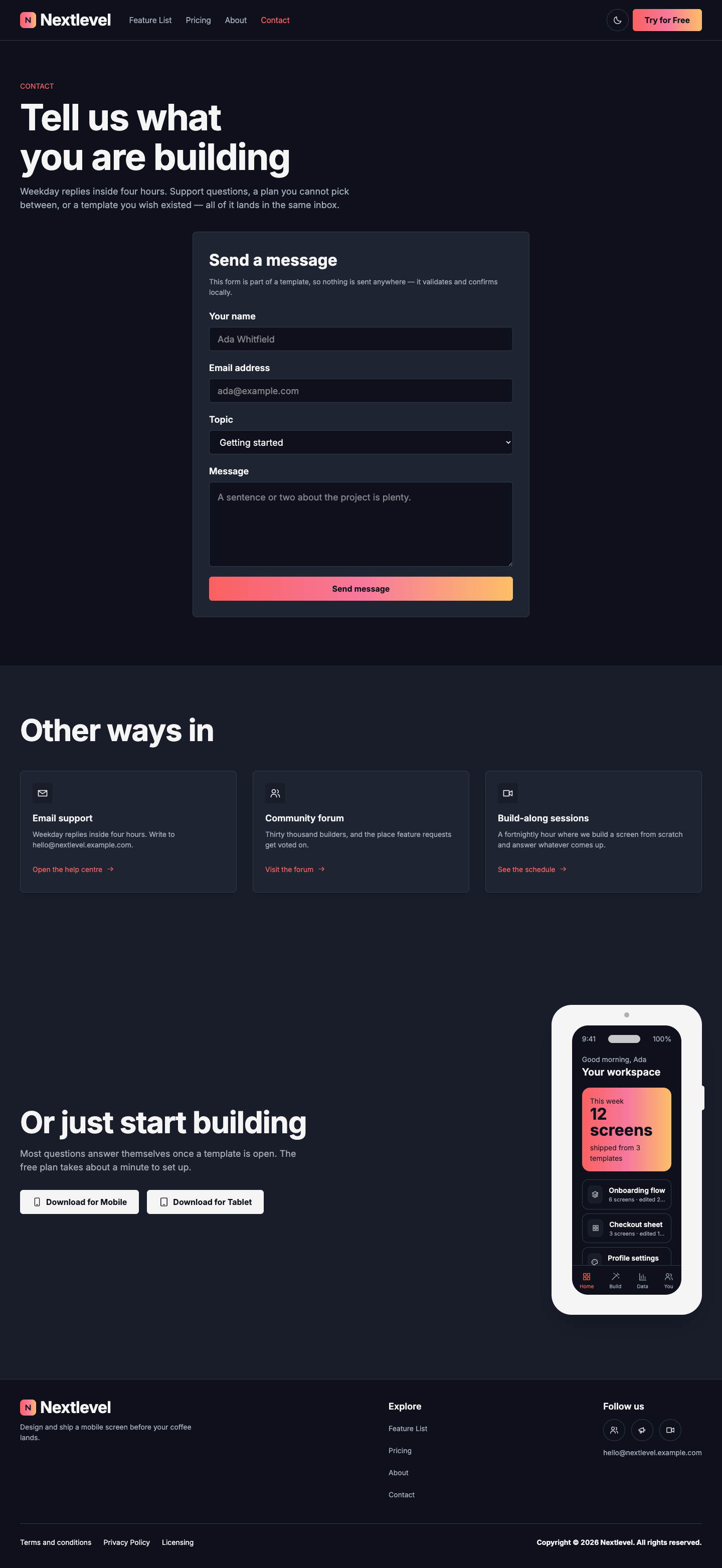 Nextlevel website template preview 7
