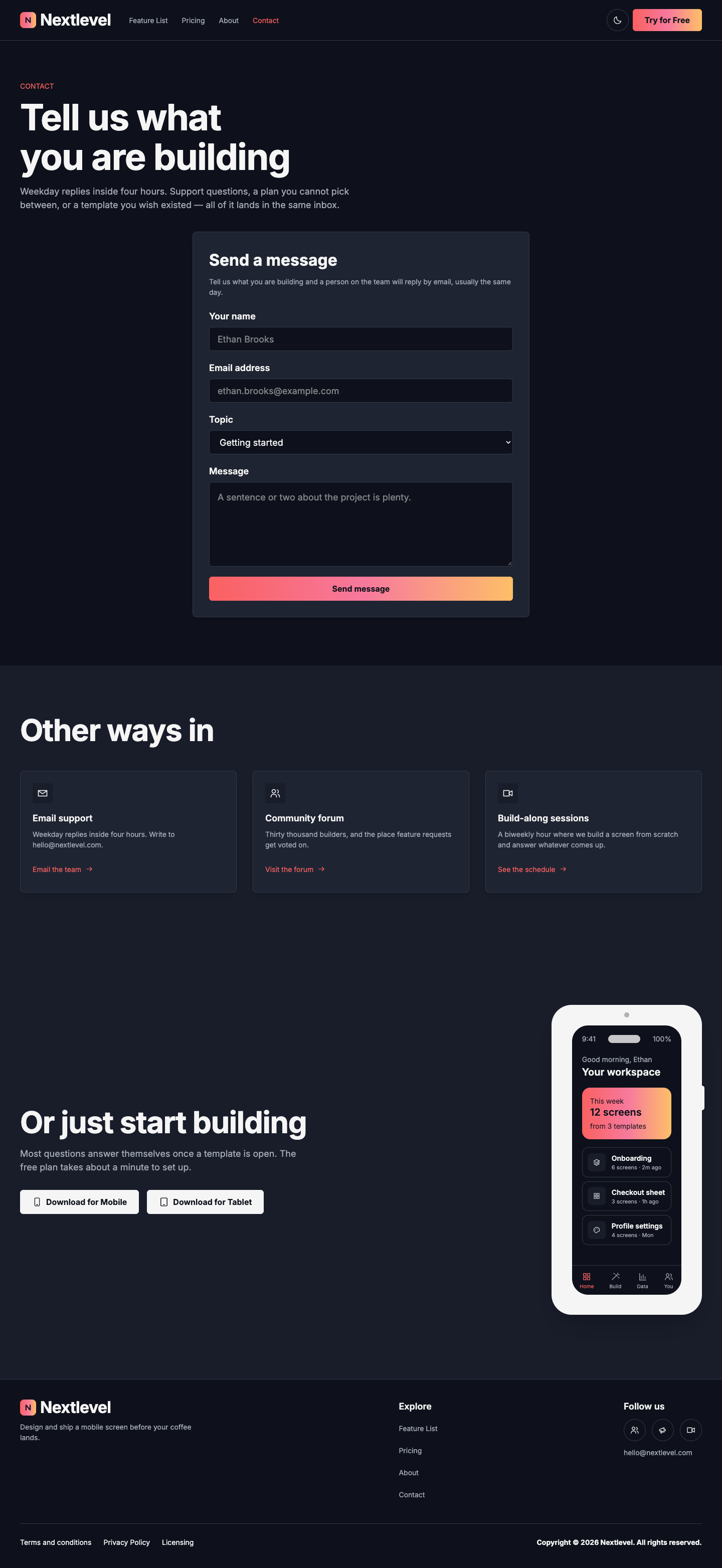 Nextlevel website template preview 7