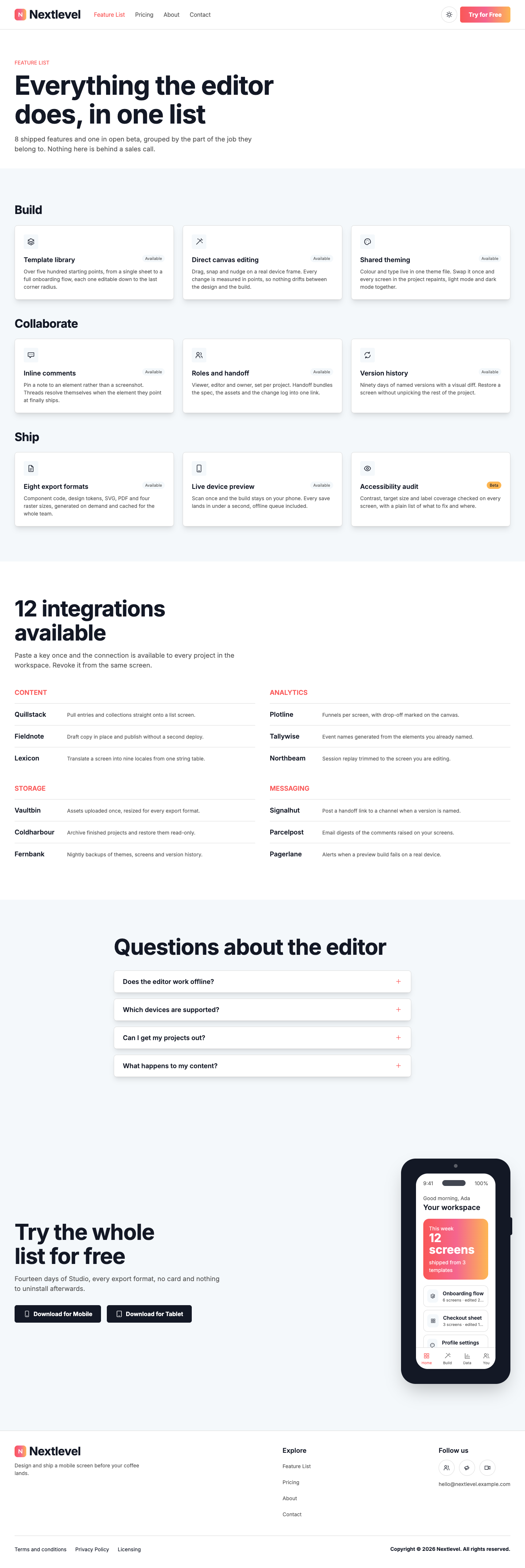 Nextlevel website template preview 8