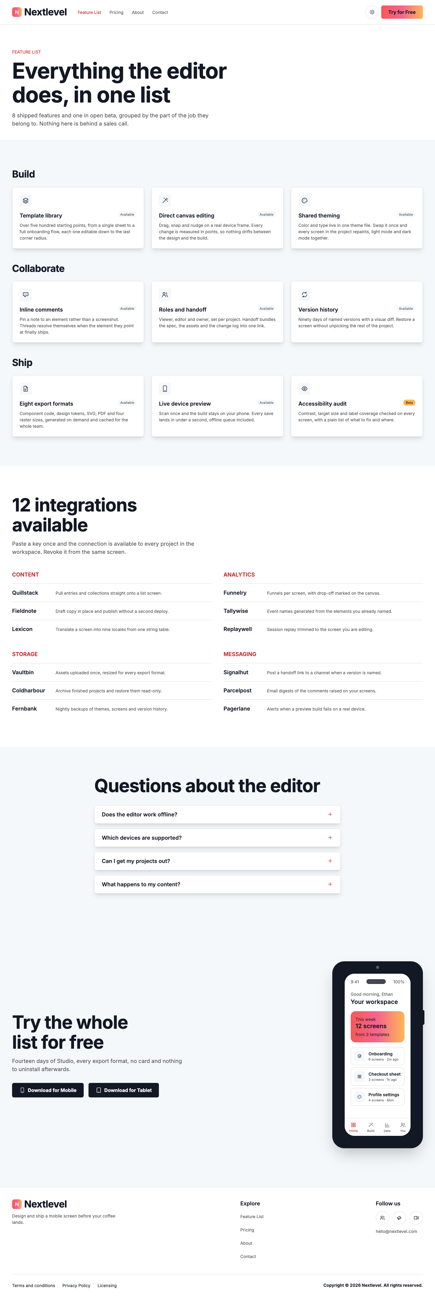 Nextlevel website template preview 8