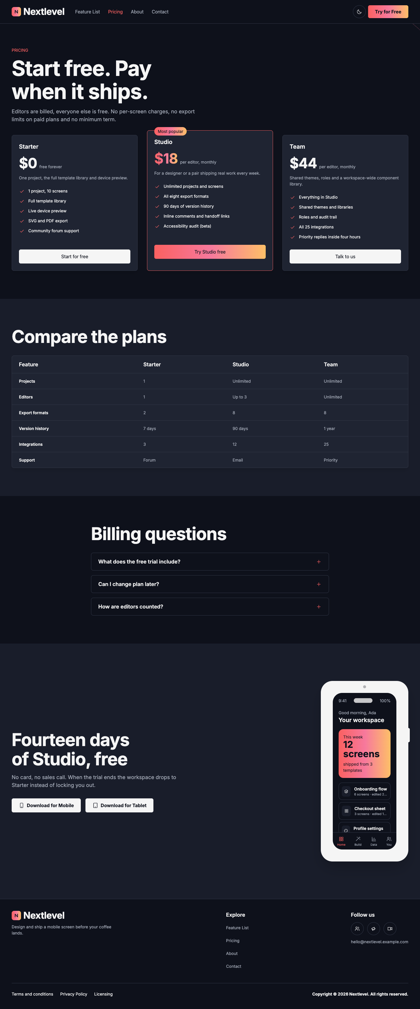 Nextlevel website template preview 9