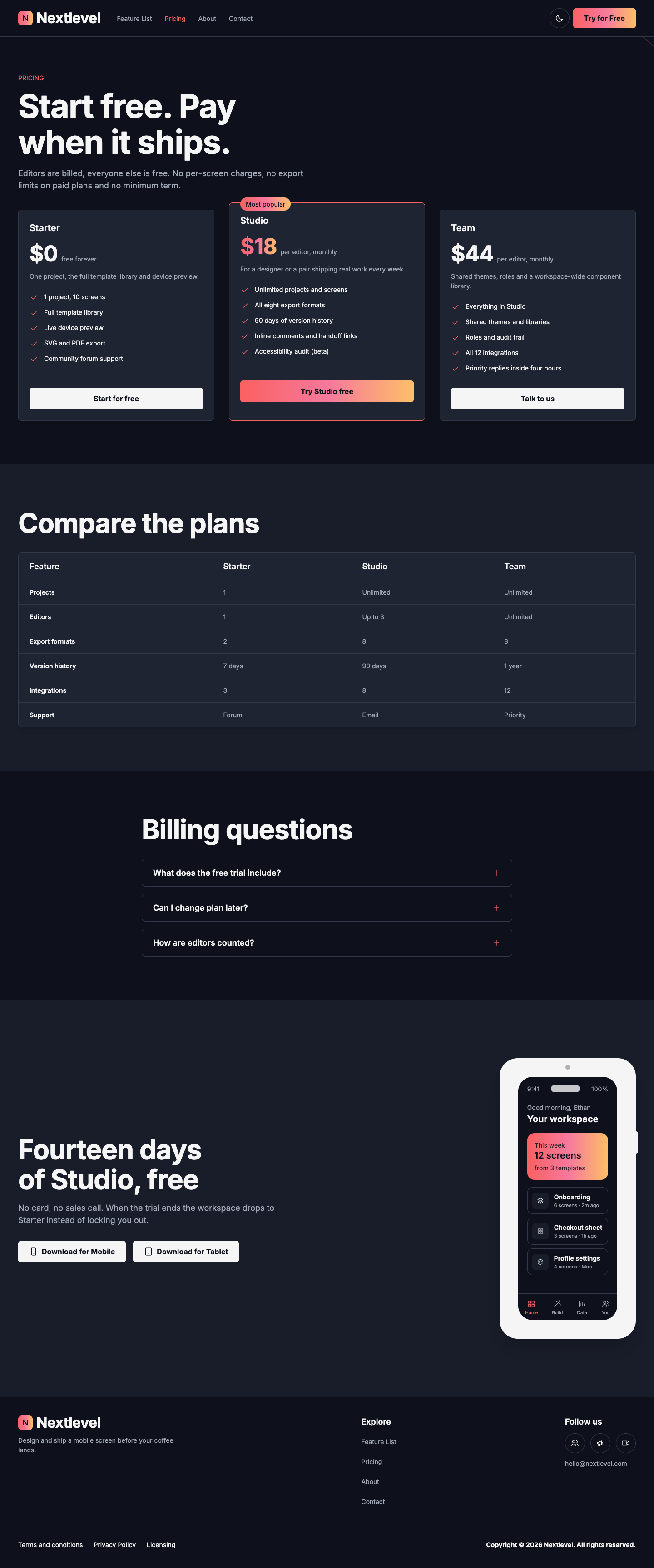 Nextlevel website template preview 9