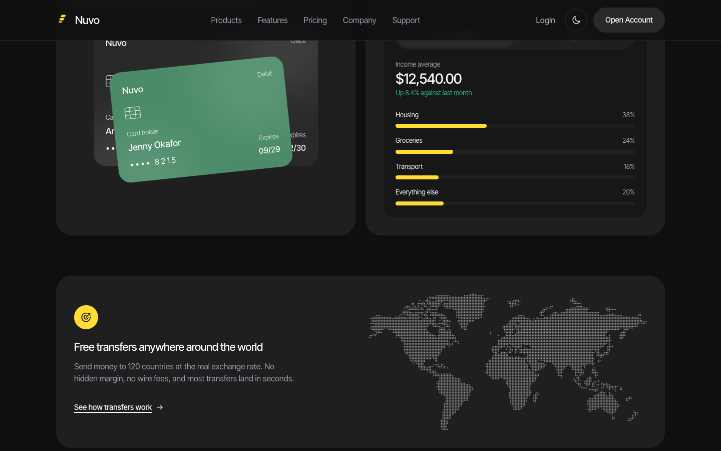 Nuvo Bank website template preview 4