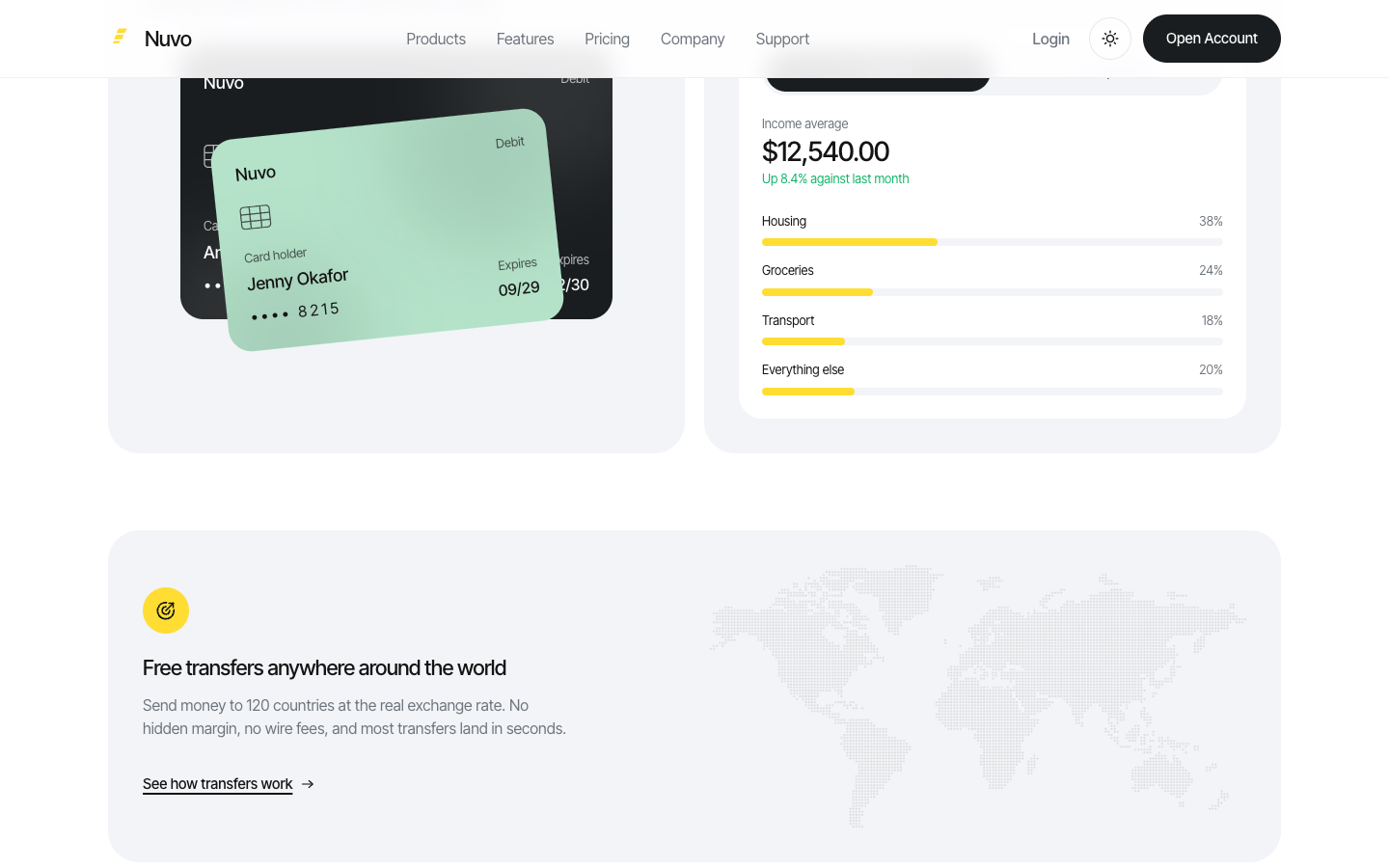 Nuvo Bank website template preview 3