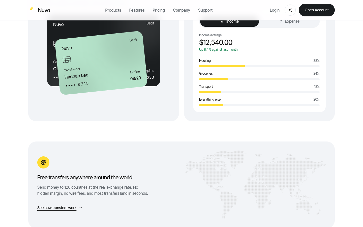 Nuvo Bank website template preview 3
